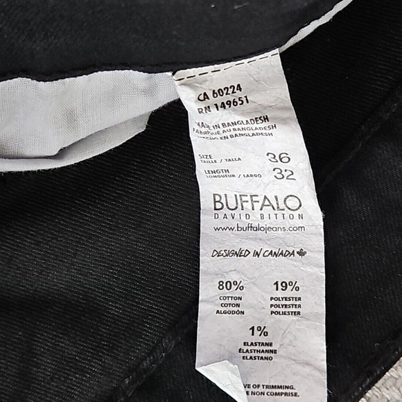 Buffalo David Bitton Ash Jeans Men's W36 L32 Slim Stretch Black Modern NWT Denim - Picture 14 of 14